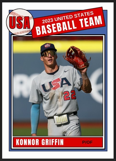 2023 Konnor Griffin USA Baseball Rookie Card #22 Future Stars Pirates Prospect