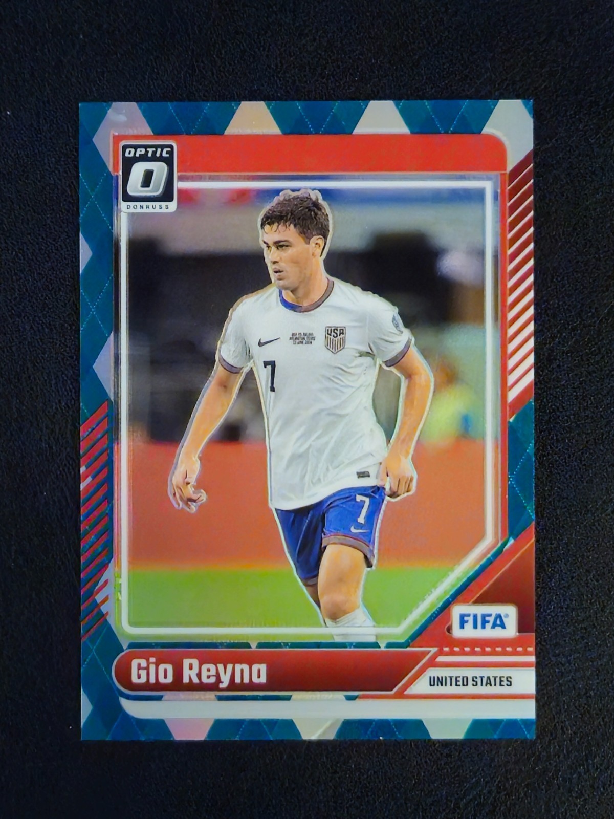 Gio Reyna 2024-25 Panini Donruss Soccer #14 Optic Argyle Prizm USMNT SP