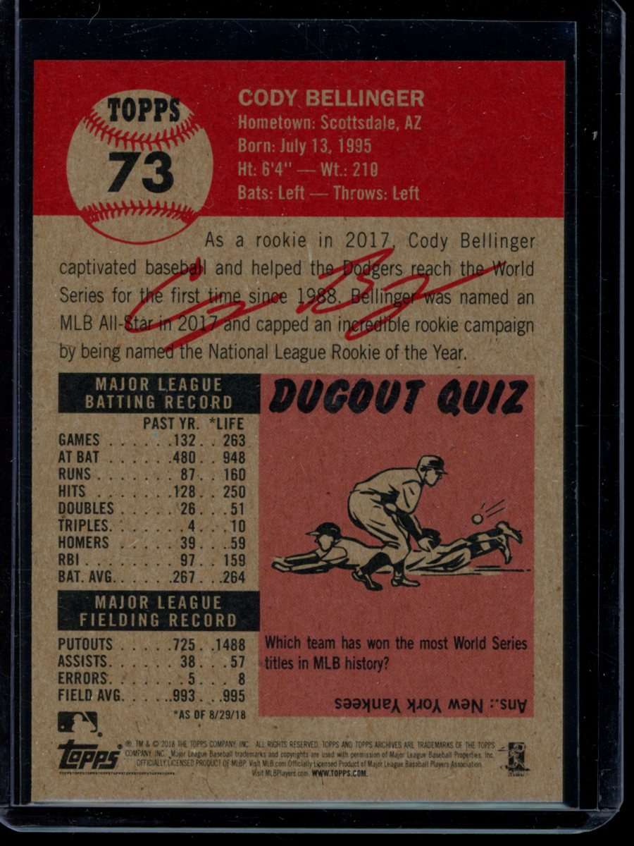 2018 Topps Living Set #73 Cody Bellinger Card (Qty)