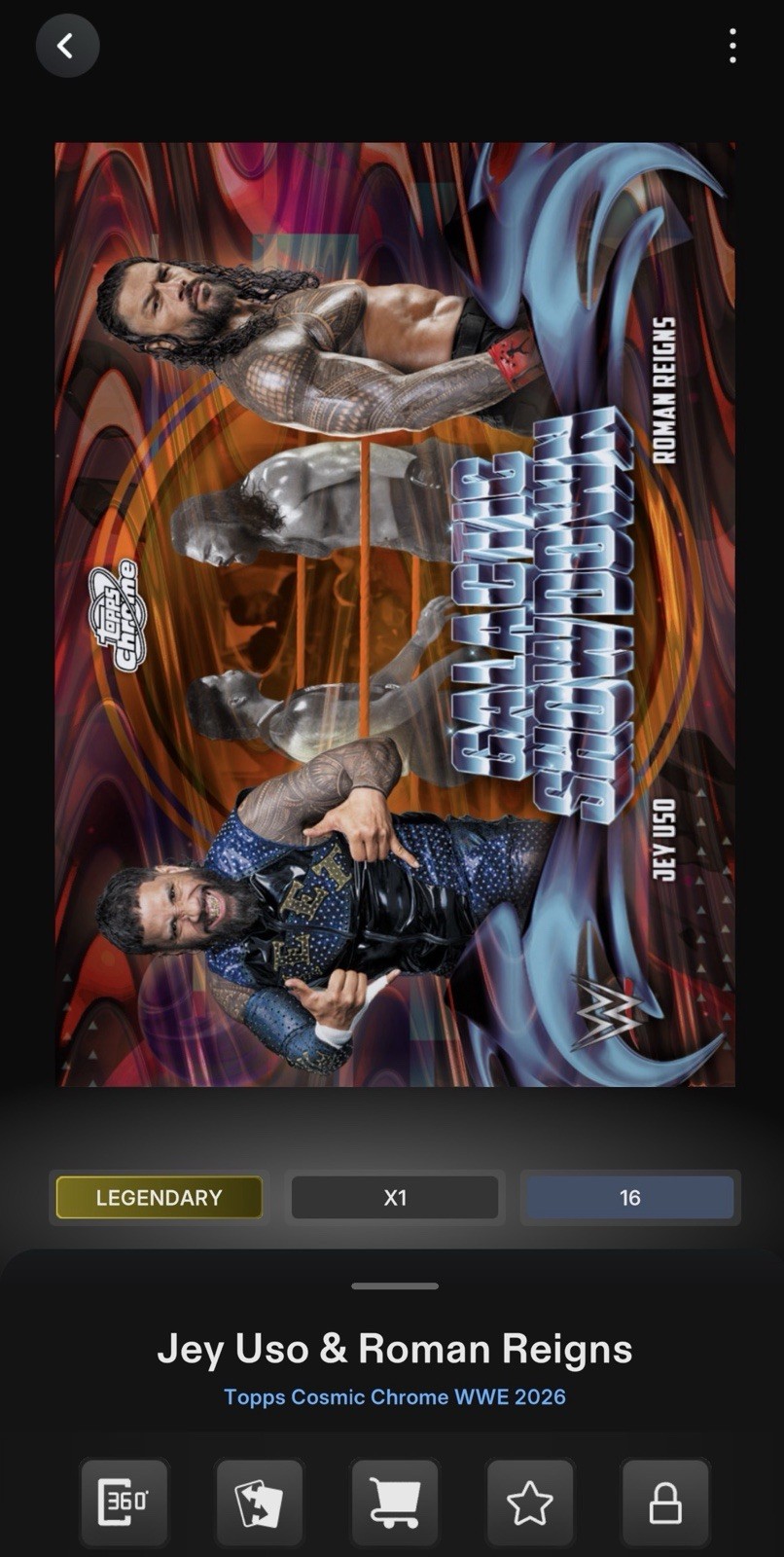 DIGITAL TOPPS WWE SLAM LE 25cc ROMAN REIGNS JEY USO LEGENDARY COSMIC CHROME 26
