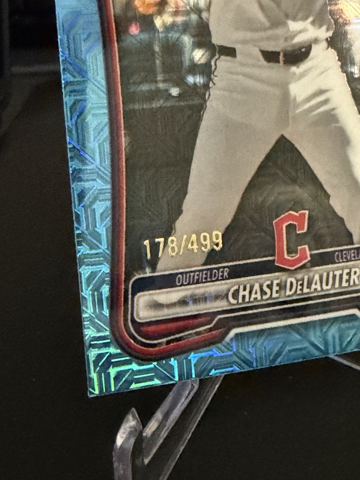 Chase DeLauter 2026 Bowman Chrome #37 Sky Blue Mojo Refractor /499 Rookie RC
