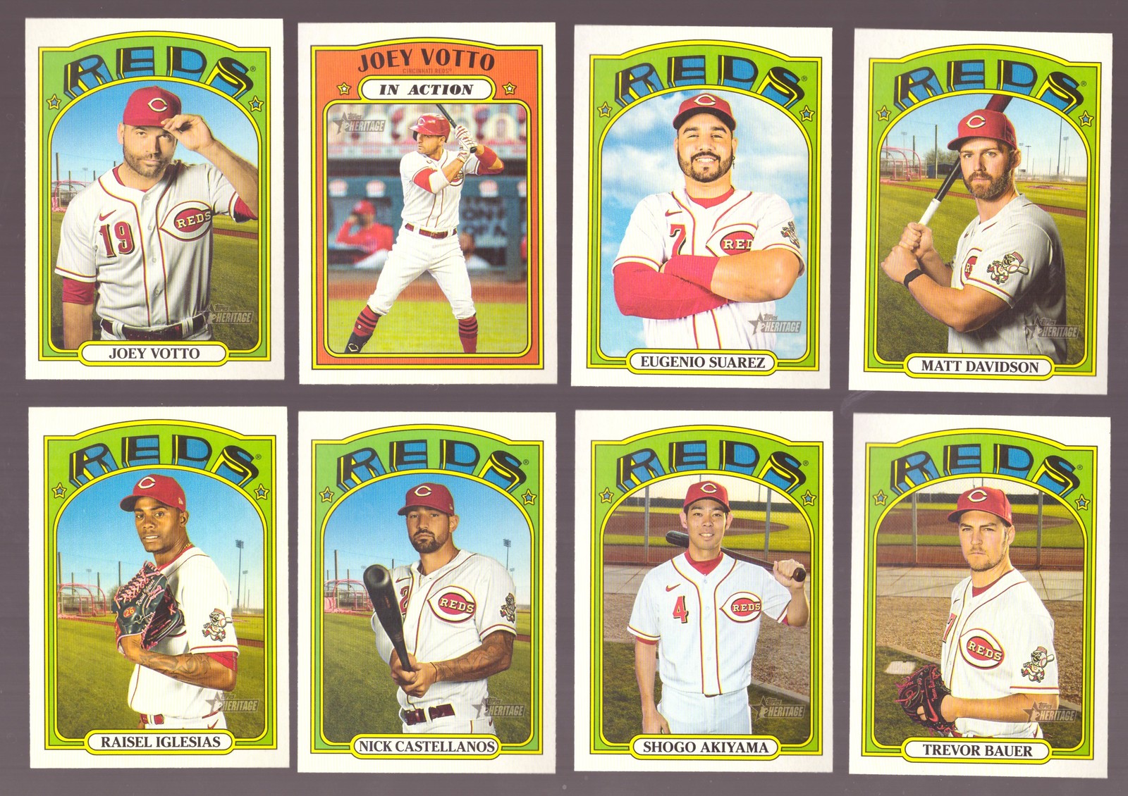 2021 Topps Heritage w/SP 1-500 – CINCINNATI REDS Team Set