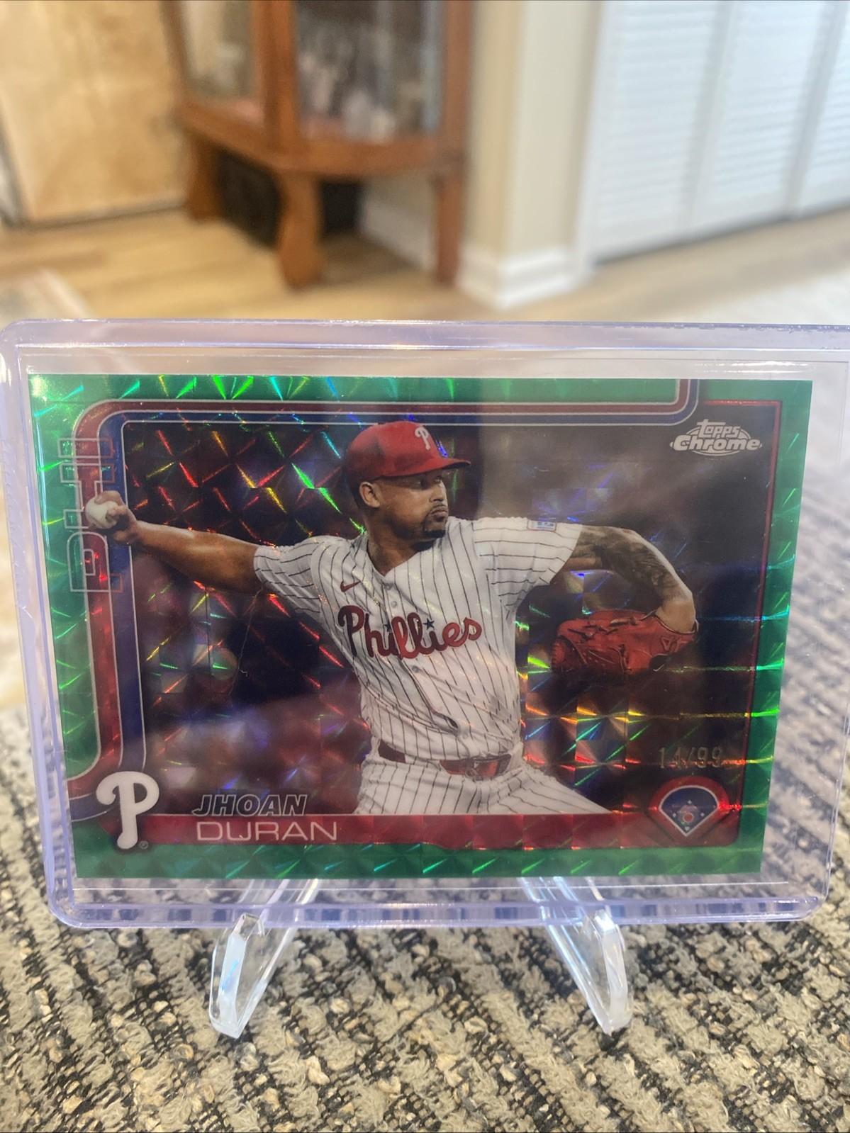 2025 Topps Chrome Update Jhoan Duran Green Geometric 14/99 Philadelphia Phillies