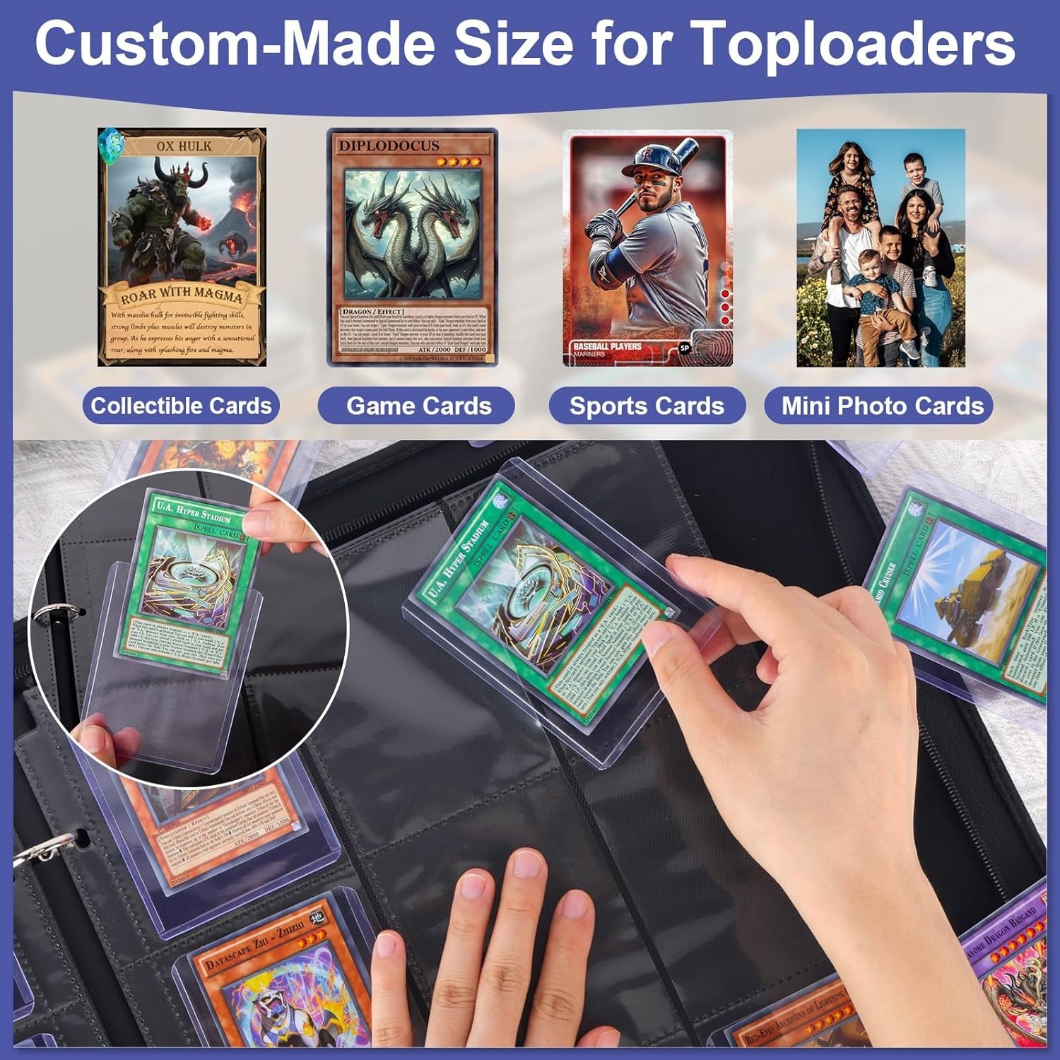 Toploader Binder Holds 288 Toploaders 9 Pocket Top Loader Binders for 3 x 4”