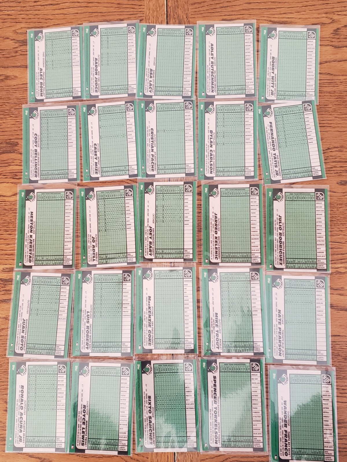 2021 Topps BOWMAN Chrome 1991 Throwback Refractor Insert SET of 25 Trout, Judge