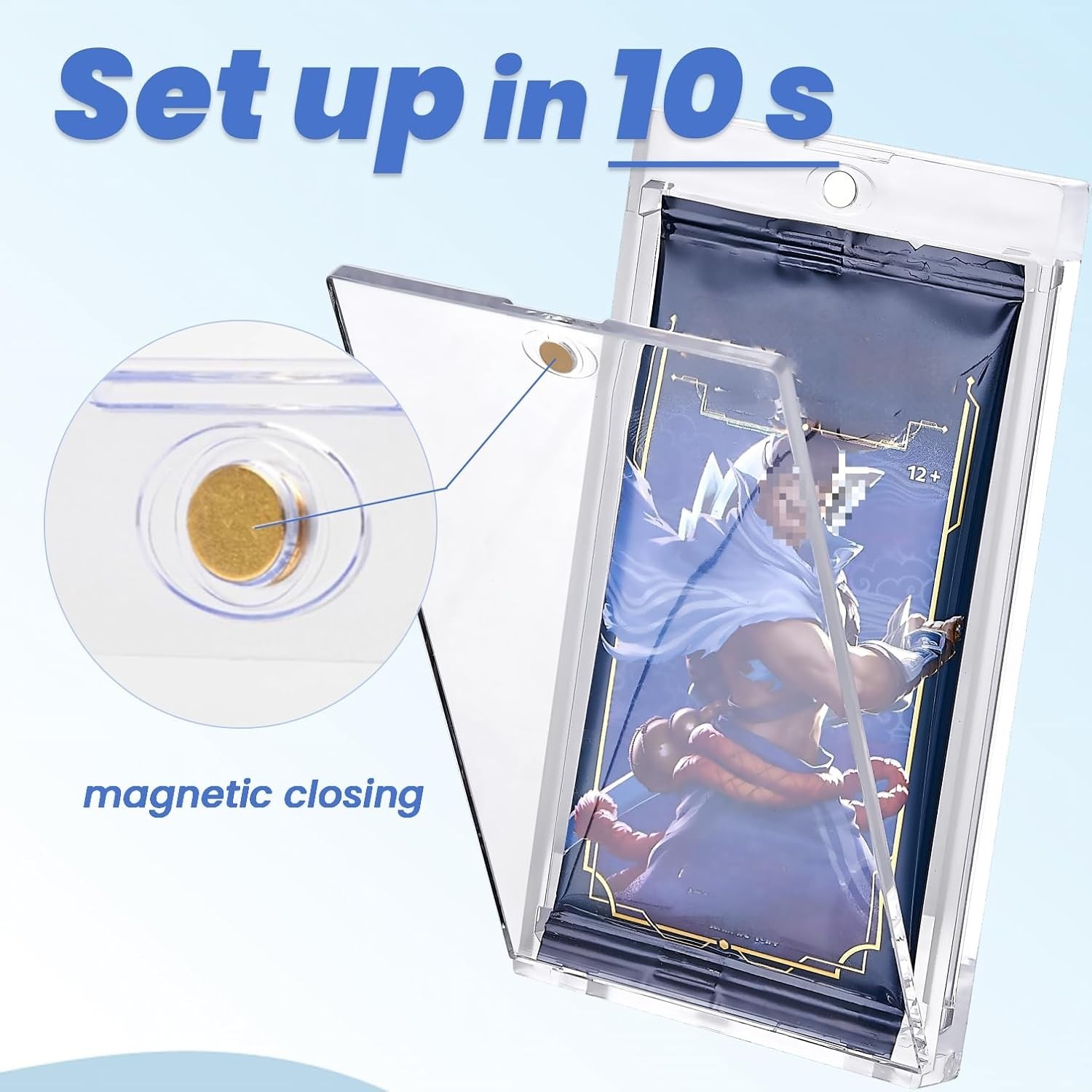 4PCS Acrylic Booster Pack Protector Case Magnetic One Touch UV Pokémon MTG TCG