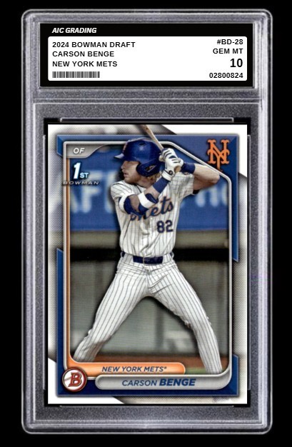 2024 Carson Benge 1st Bowman Draft Rookie Card #BD-28 Mets Gem MINT Graded 10