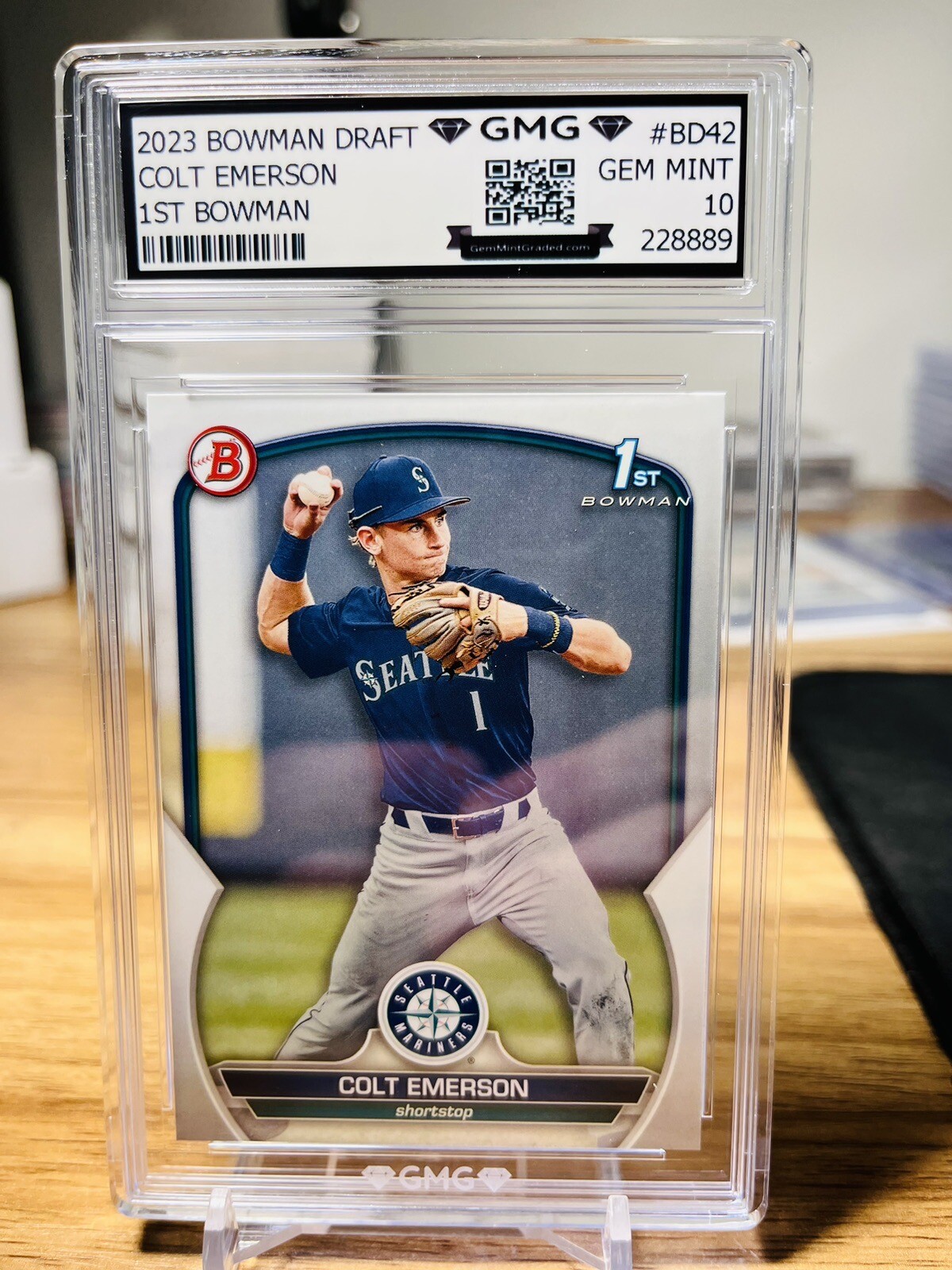 2023 Bowman Draft Colt Emerson 1st Bowman GMG Graded 10 Gem Mint 💎 RC Mariners