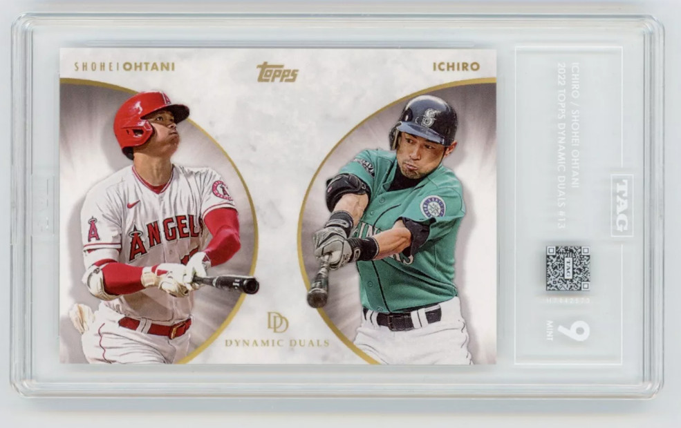 2022 Topps On Demand Dynamic Duals Shohei Ohtani Ichiro SP Low Print Run of 1725