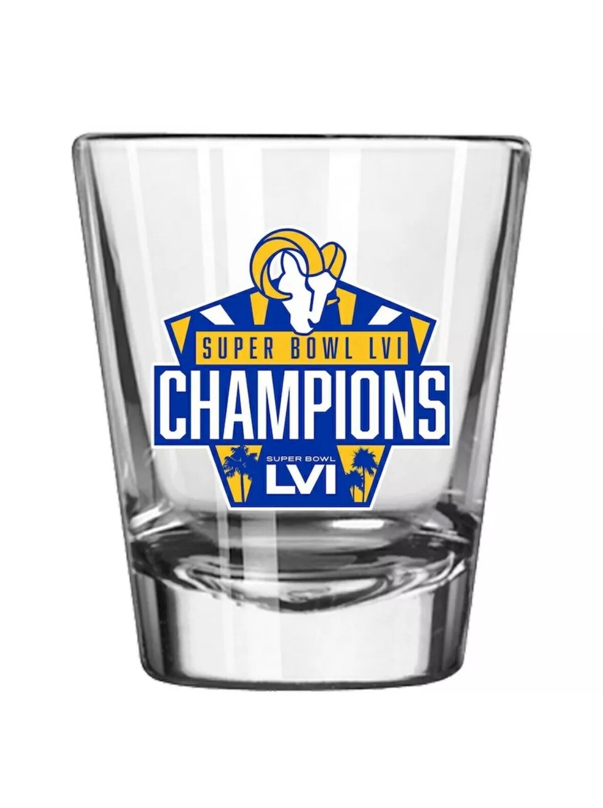 2022 Los Angeles Rams NFL Super Bowl LVI 56 Champions Shot Glass LA RAMS