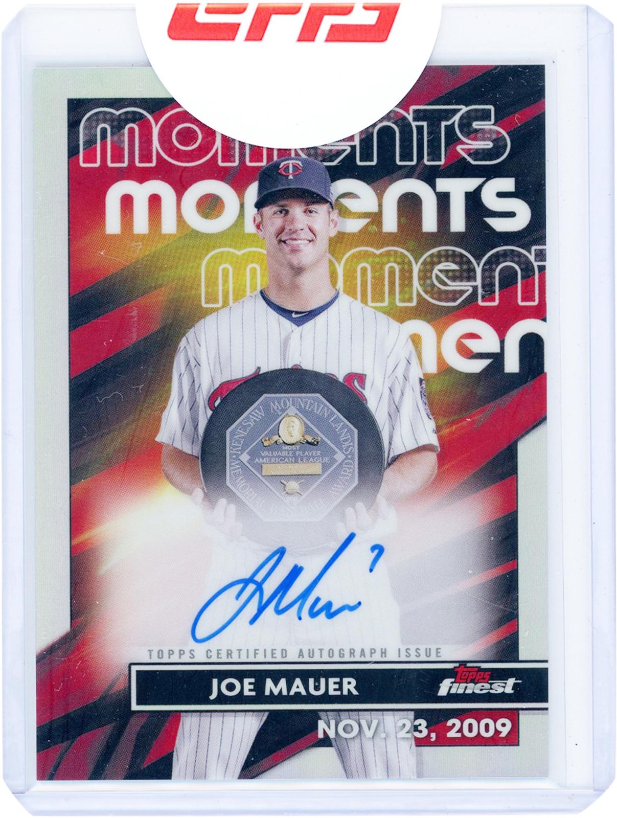 Joe Mauer Minnesota Twins Signed 2023 Topps Finest Finest Moments #FMA-JM Card