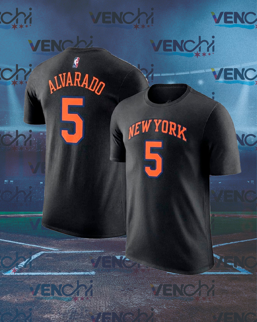 Jose Alvarado #5 New York Knicks Team Name & Number Player SHIRT UNISEX