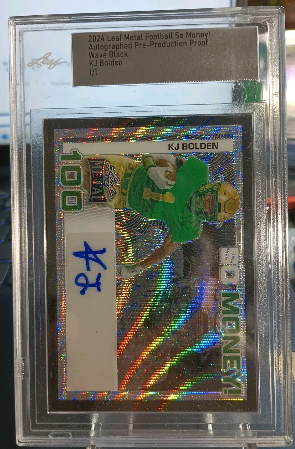 2024 Leaf Metal – KJ Bolden – SO MONEY BLACK WAVE Slabbed Auto 1/1 FSU