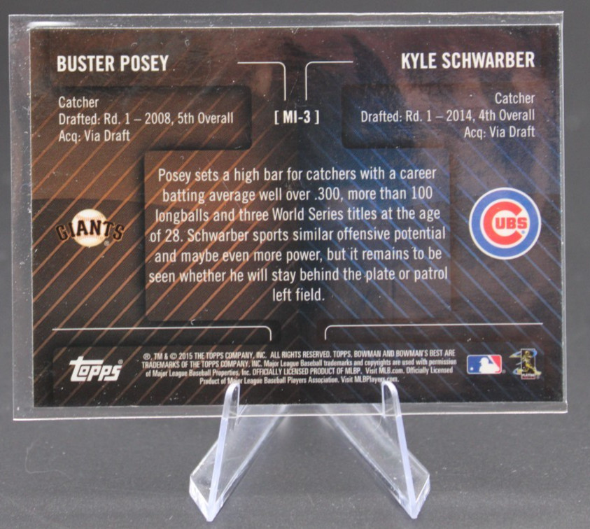 2015 Bowman’s Best Mirror Image Kyle Schwarber/Buster Posey #MI-3 NM/MT Cubs