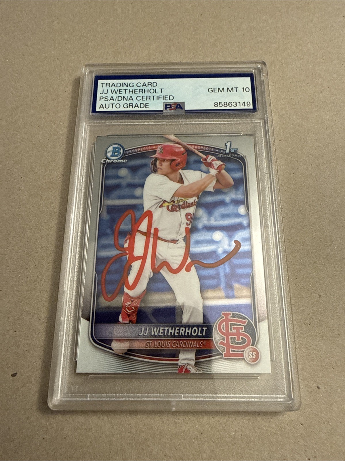 PSA 10 JJ Weatherholt Autographed 1st Bowman Chrome
