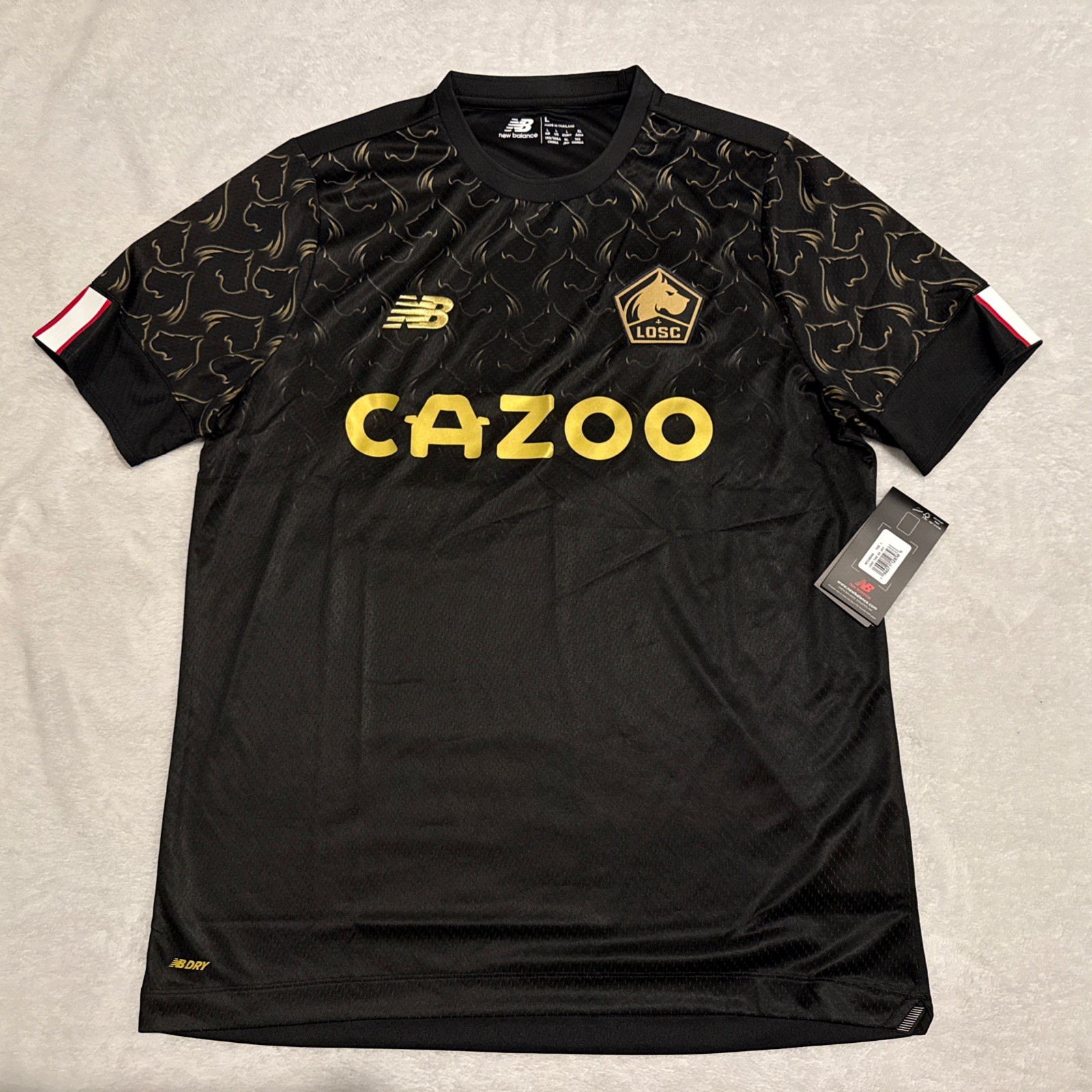 2022-23 New Balance Men’s Lille OSC LOSC Black Third Soccer Jersey Large L