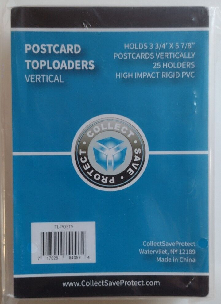 (25) CSP Vertical Postcard Rigid Top Load Protector New NIP ID: 3 3/4×5 7/8