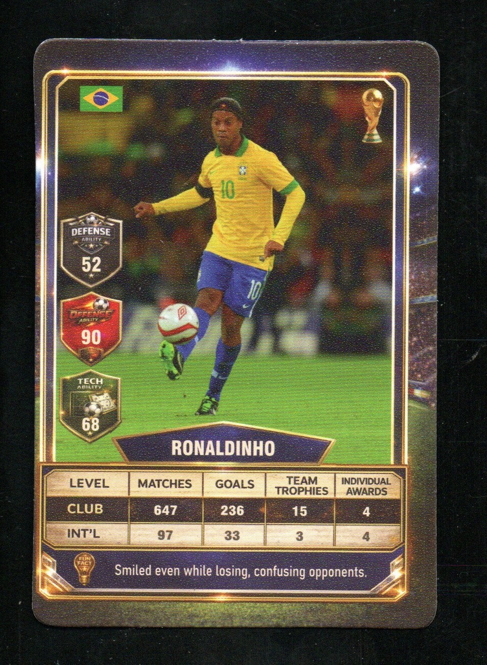 Ronaldinho Brazil Soccer Football Game Card