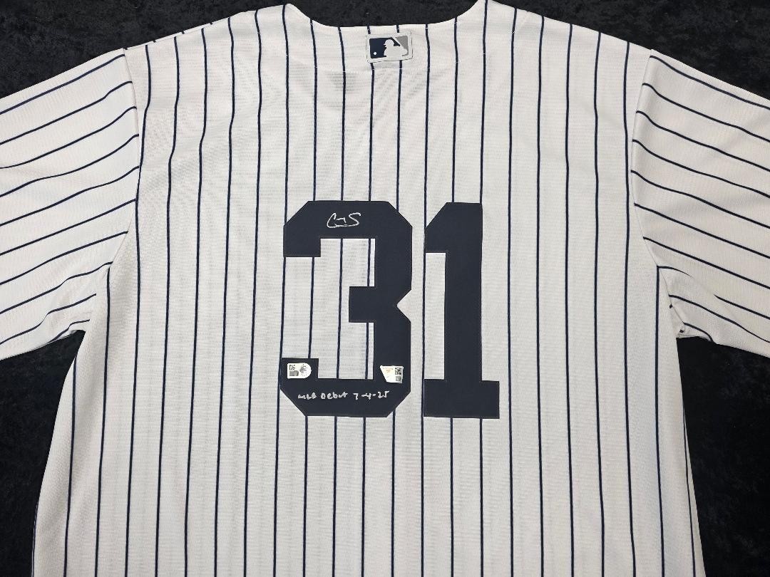 Yankees CAM SCHLITTLER Auto Autograph Signed “MLB DEBUT 7-9-25” Baseball JERSEY