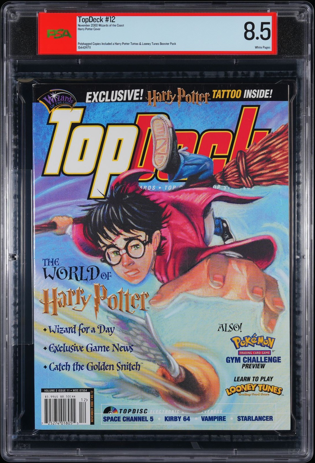 2000 WIZARDS OF THE COAST TOPDECK #12 NOVEMBER HARRY POTTER PSA 8.5 9711