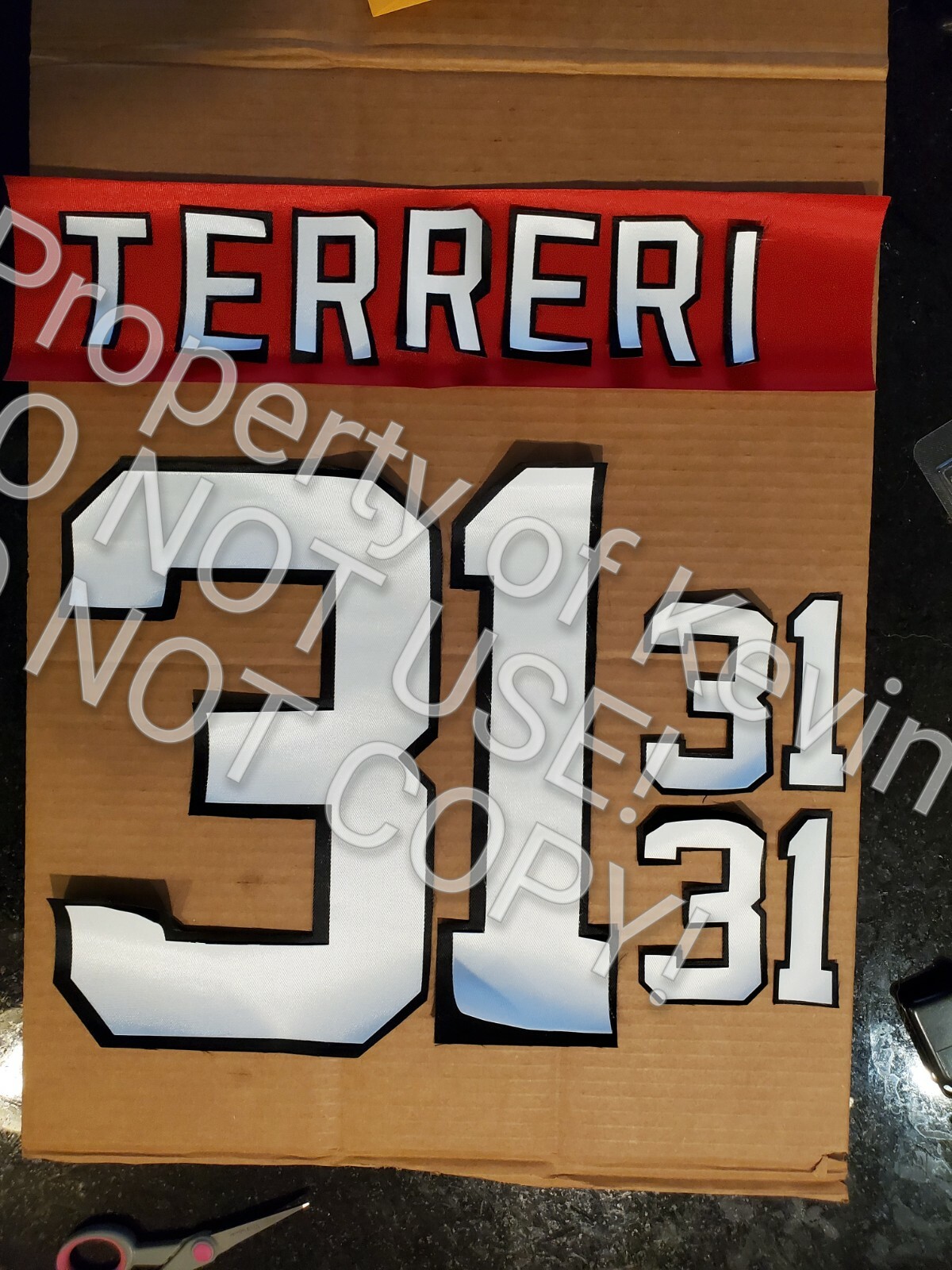 New Jersey Devils Lettering Custom ANY YR Name Number UNSEWN kit for Jersey