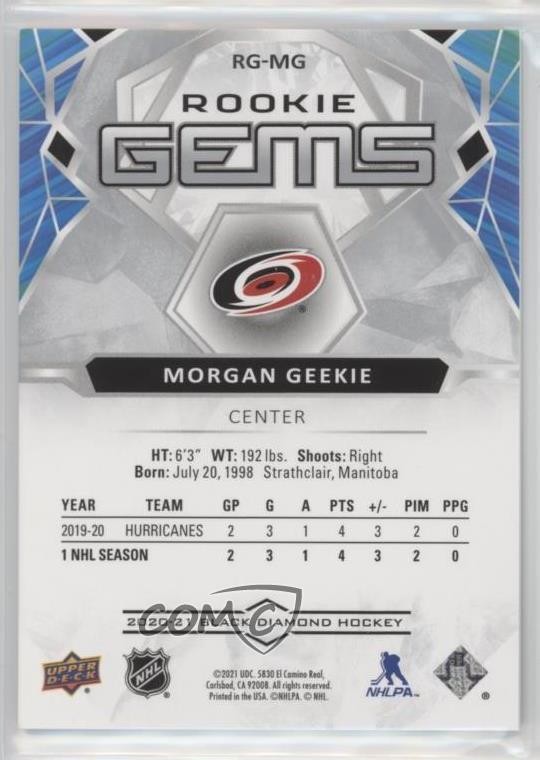 2020 Upper Deck Black Diamond Rookie Gems 340/399 Morgan Geekie #RG-MG RC 14sr