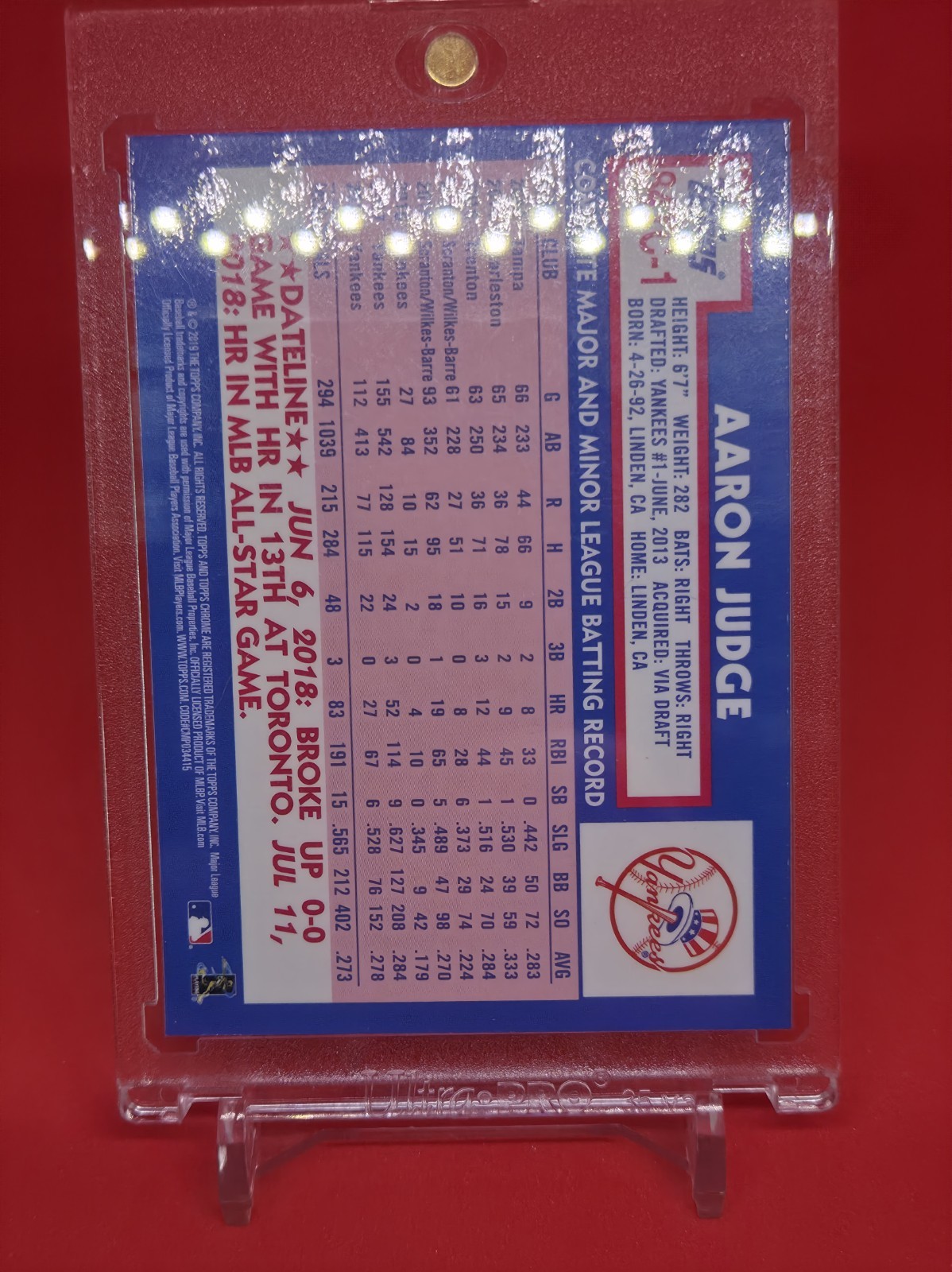 AARON JUDGE SILVER REFRACTOR INVESTMENT CARD SP TOPPS CHROME YANKEES MVP⚾️🔥🔥