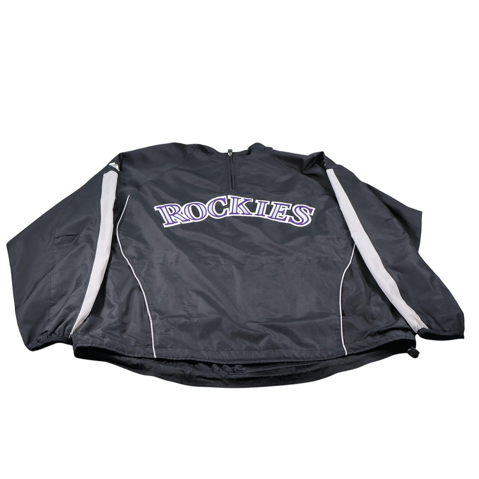 Colorado Rockies Jacket Mens XL Black MLB Baseball Pullover Windbreaker Majestic