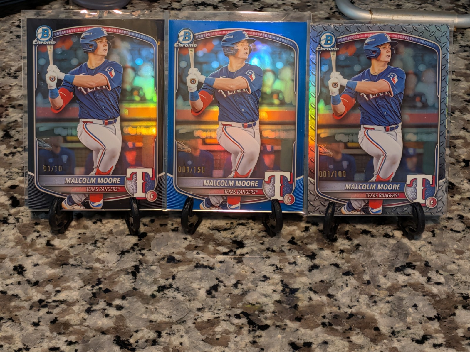 2025 Malcolm Moore Bowman 3ct. Refractors #1/10 #1/100 #1/150 Master Alphas Lot