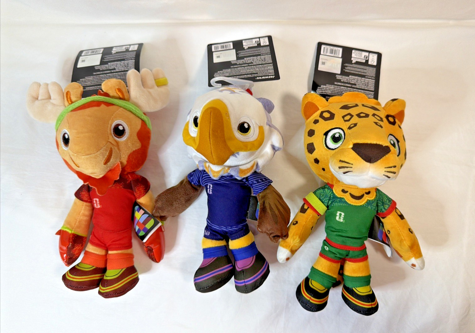 FIFA World Cup 2026 Official Mascots Plush 3-Pack Maple Zayu Clutch 8″ NWT