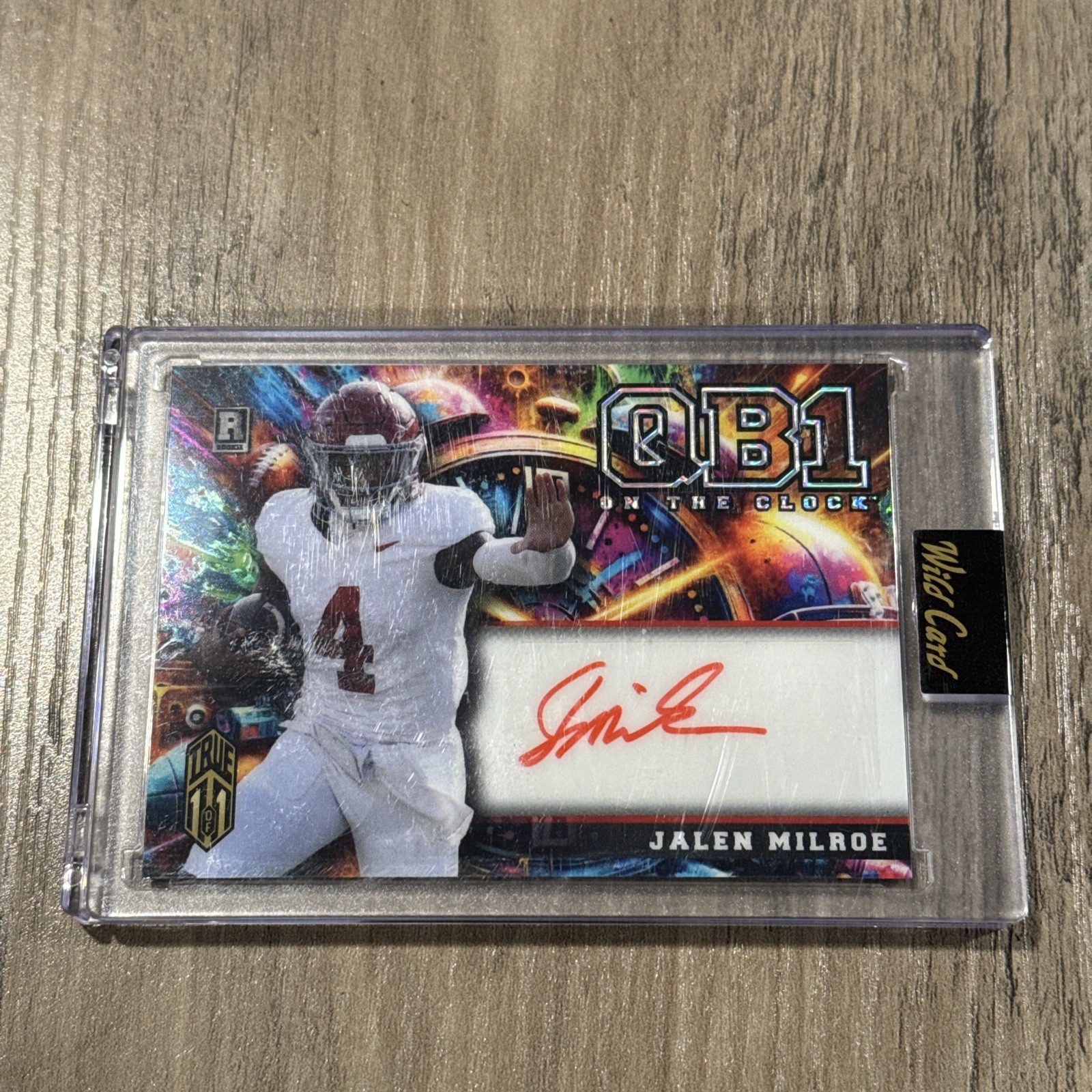 2024 Wild Card QB1 On The Clock Jalen Milroe Red Ink Auto RC 1/1