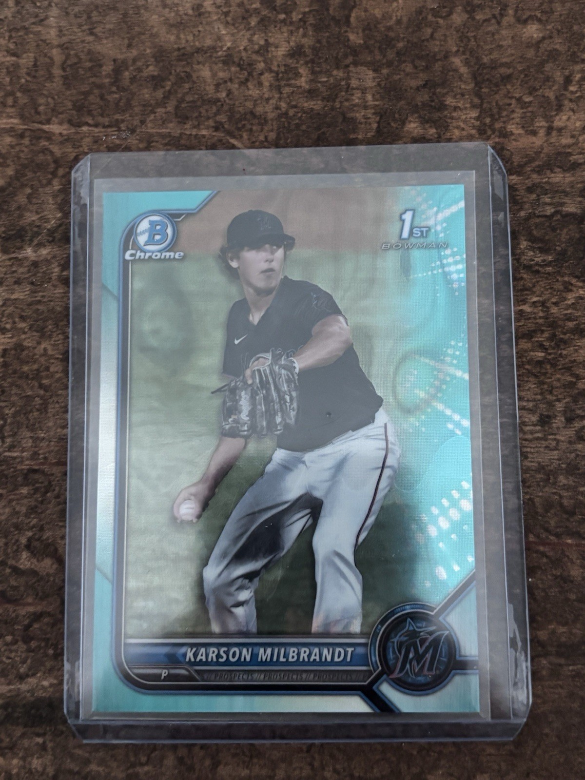 2022 Bowman Chrome Karson Milbrandt Aqua Lava Refractor /199 Non Auto Top 100