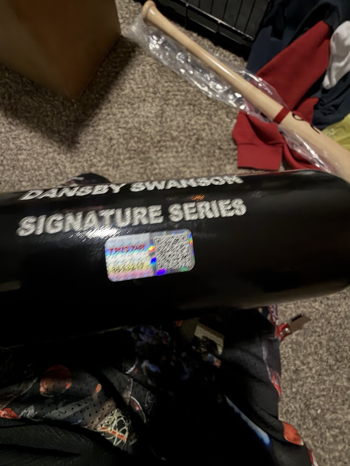 Dansby Swanson Autographed Black Cooperstown Signature Series Bat TRISTAR