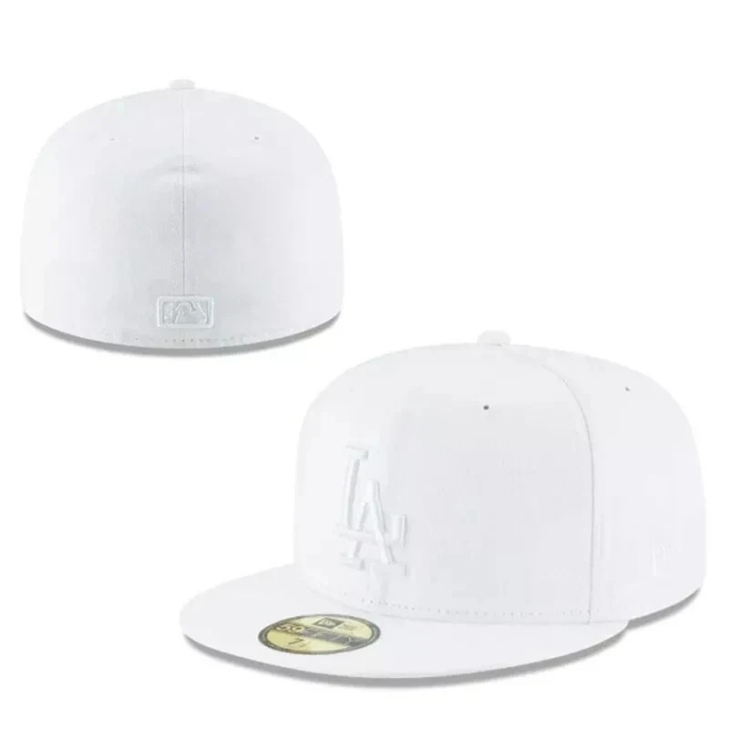 Los Angeles Dodgers Hat Fitted LA 59FIFTY Solid Color Series Basic Stitched Cap