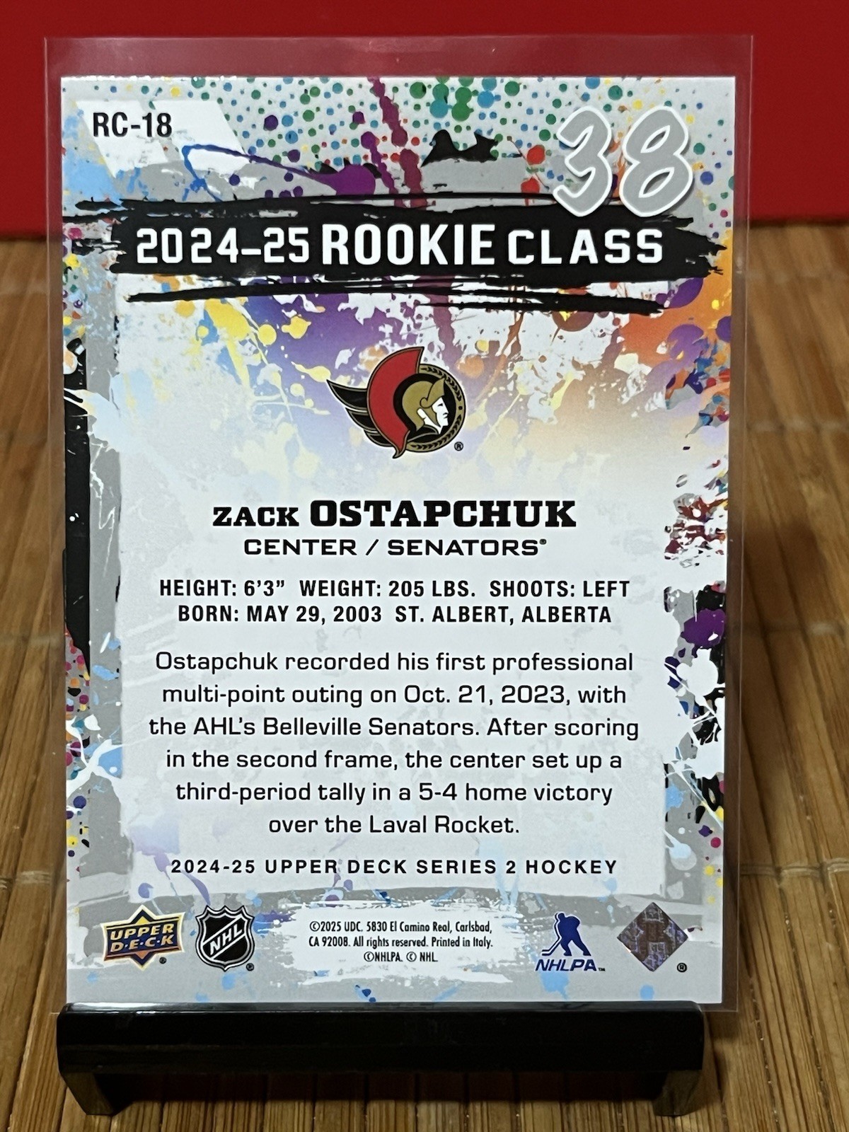 2024-25 Upper Deck Series 2 Rookie Class #RC-18 Zack Ostapchuk