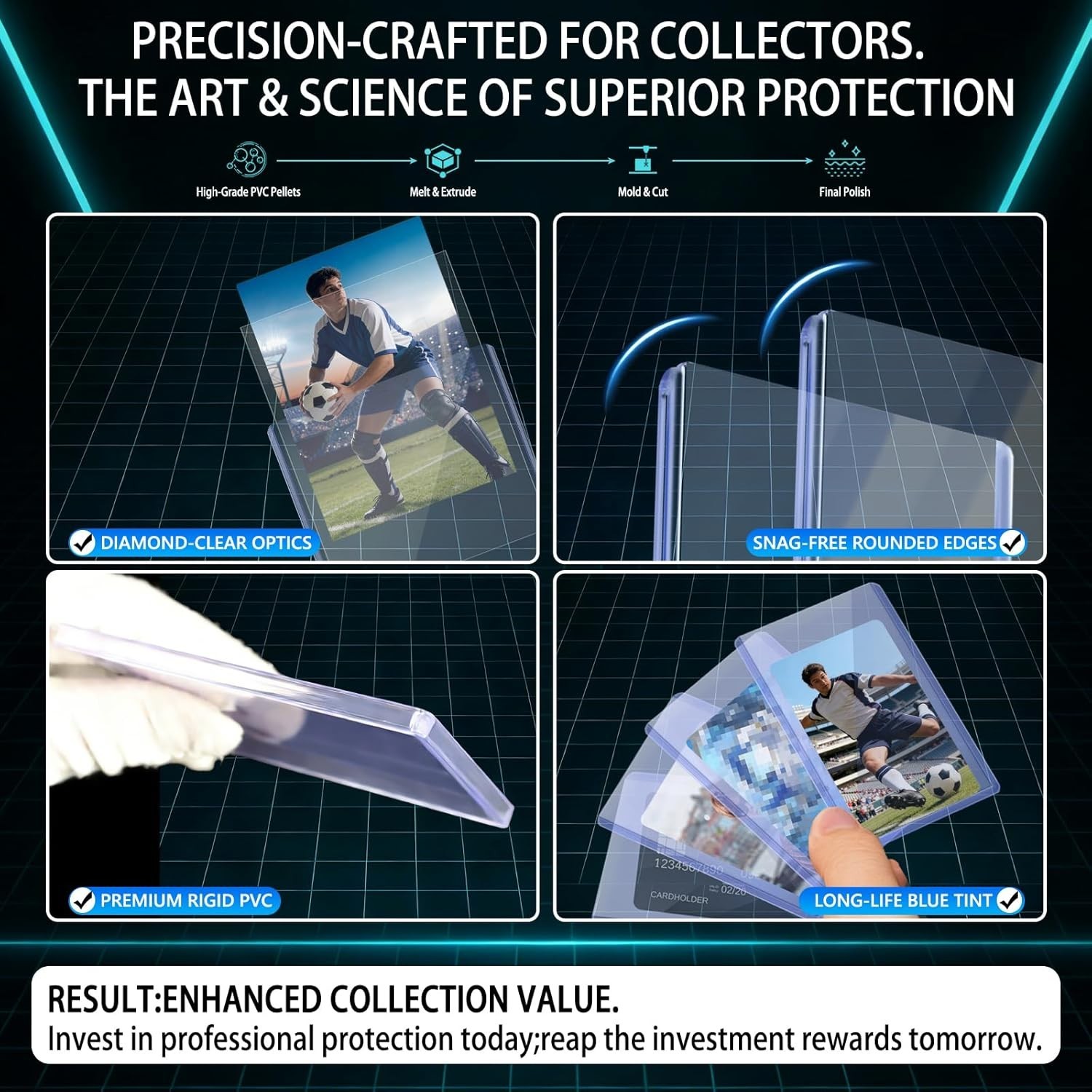 200 Top Loader Thick Card Load Holder Storage for Trading Cards Sports Soft Penn
