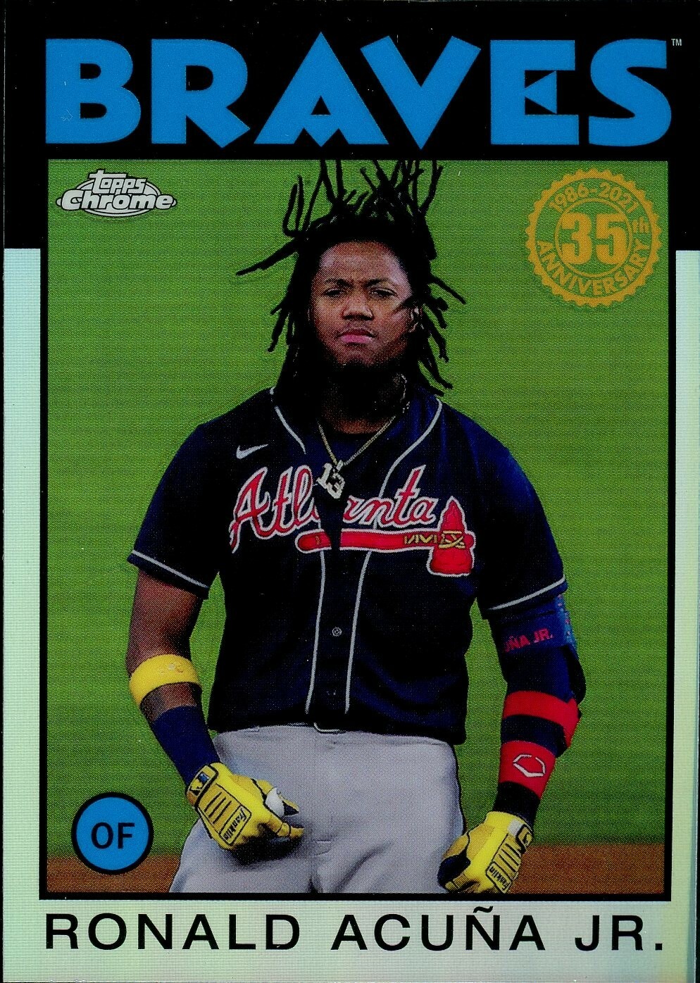 2021 Topps Chrome Ronald Acuna Jr. Refractor #86BC-3 1986 Anniversary