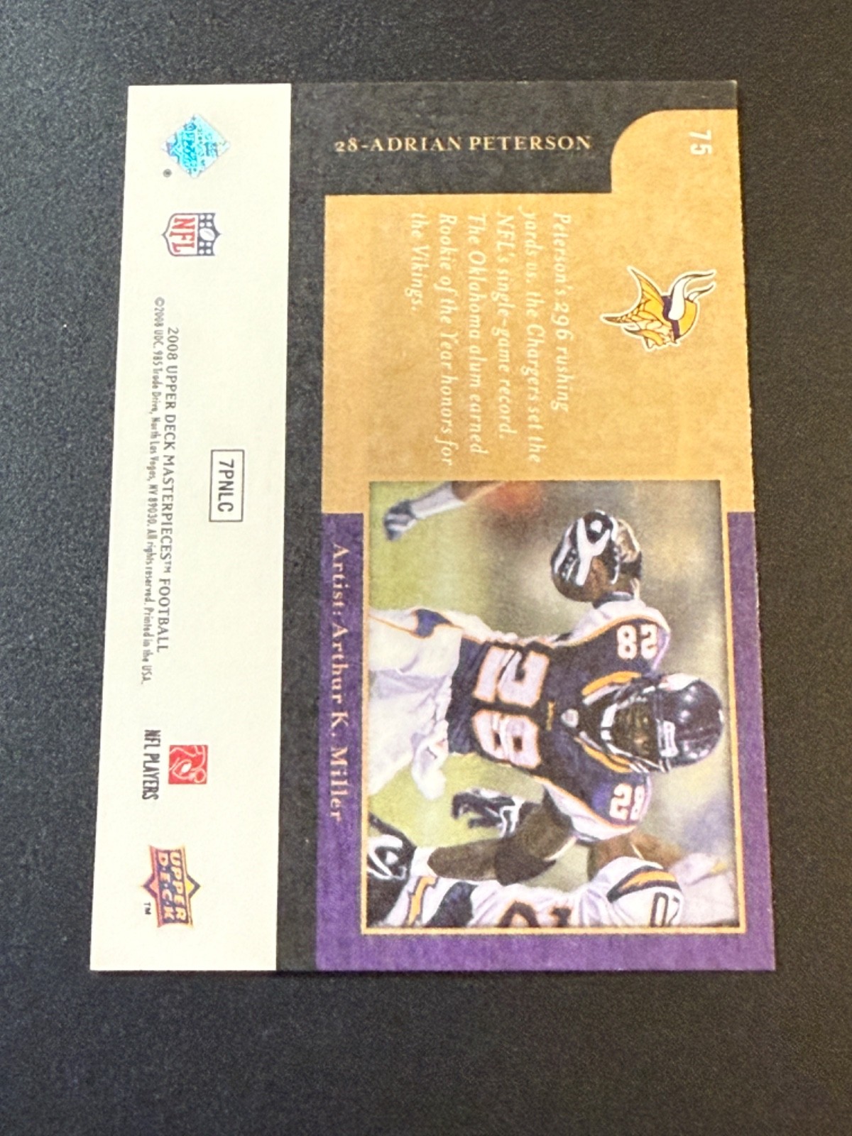 2008 Upper Deck Masterpieces Adrian Peterson #75