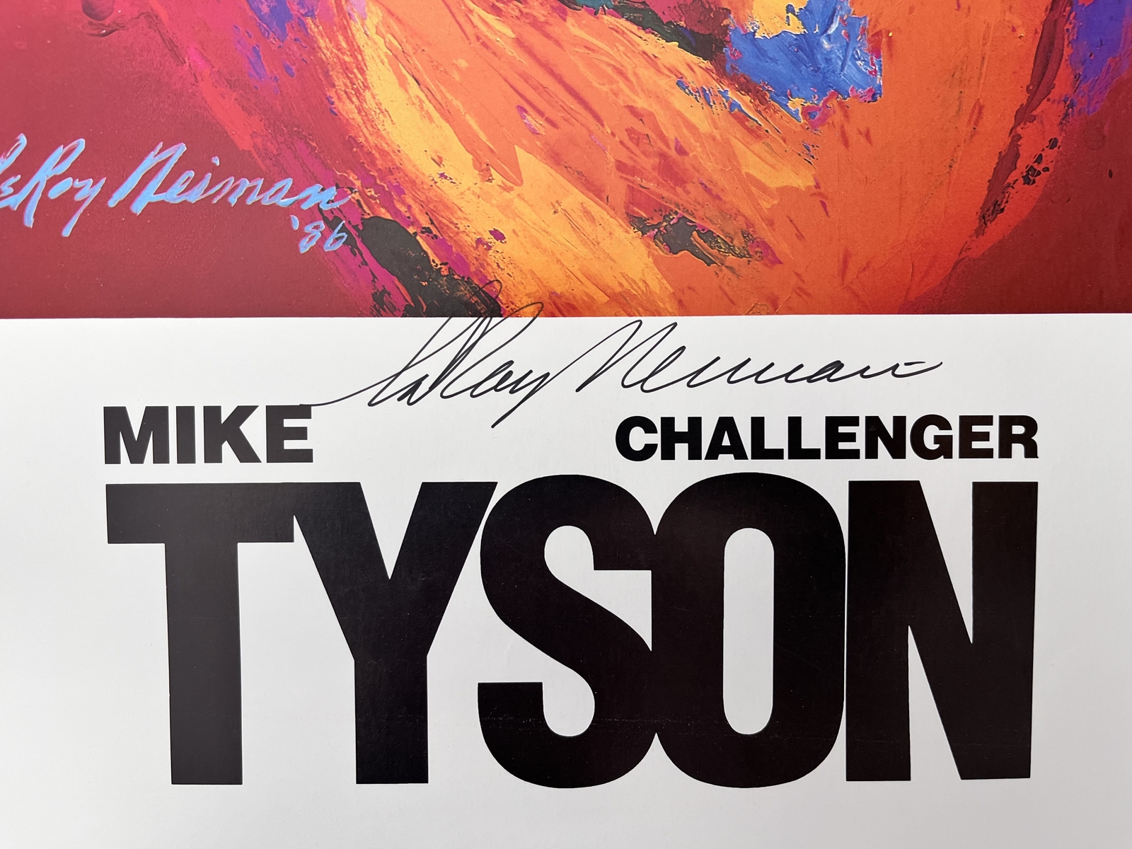Leroy Neiman Signed 1986 Trevor Berbick vs Mike Tyson Boxing Poster