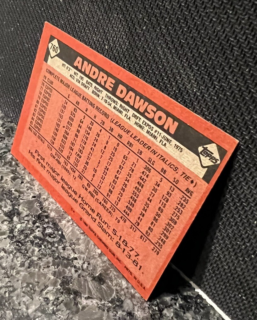 1986 Topps – #760 Andre Dawson Original Buyer HOF Player Mint
