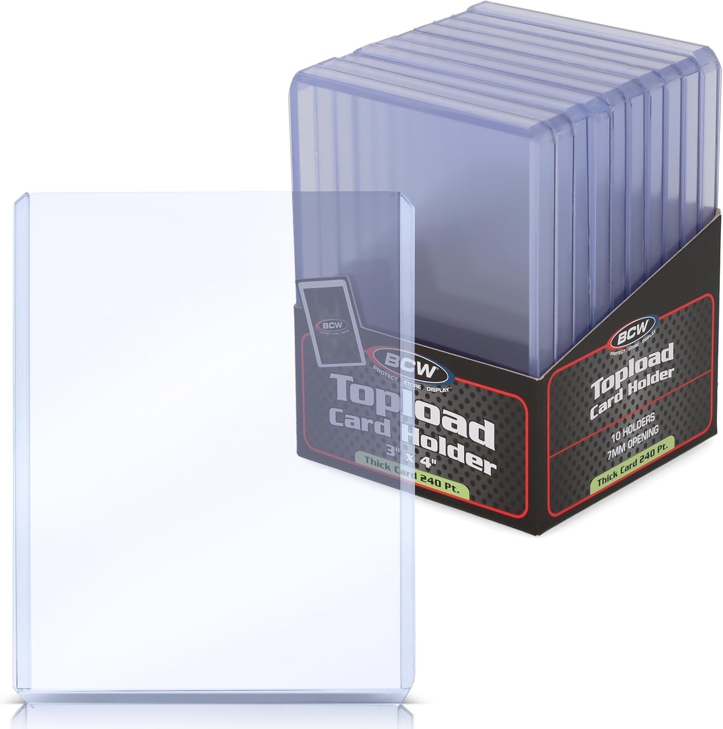 10 Thick Card Topload Holders 240Pt. 3×4 Rigid Clear Jersey Storage New By BCW