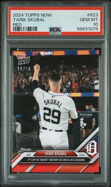 2024 TOPPS NOW TARIK SKUBAL 623 RED PSA GEM MT 10 /10