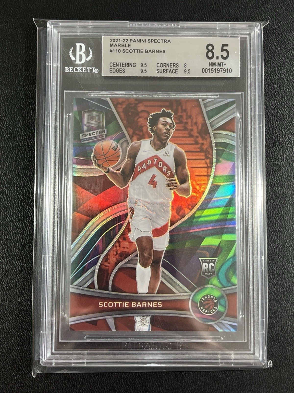 2021-22 Panini Spectra Scottie Barnes #110 Marble 5/5 RC BGS 8.5