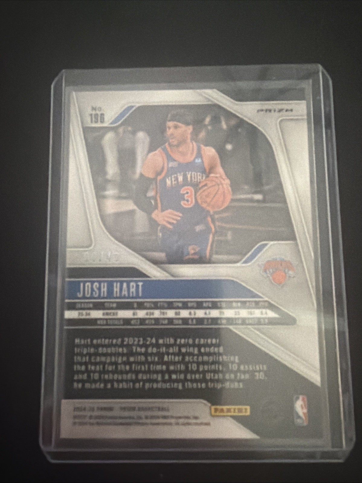 2024-25 Panini Prizm – Josh Hart #196 Green Prizm Jersey Match 3/48