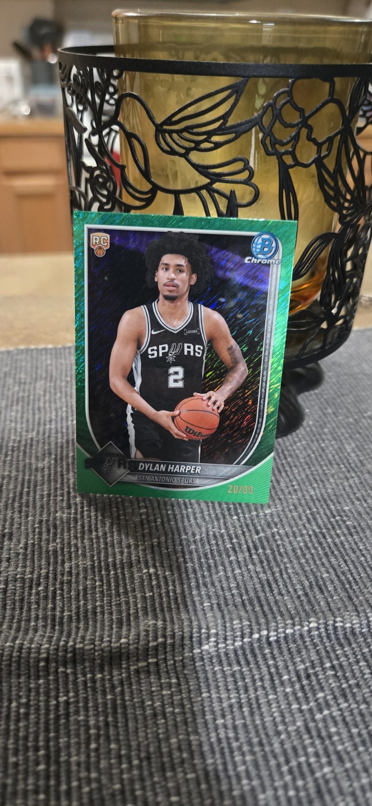Topps 2025-26 Bowman Chrome Dylan Harper Spurs RC Green /99 #BCV-2