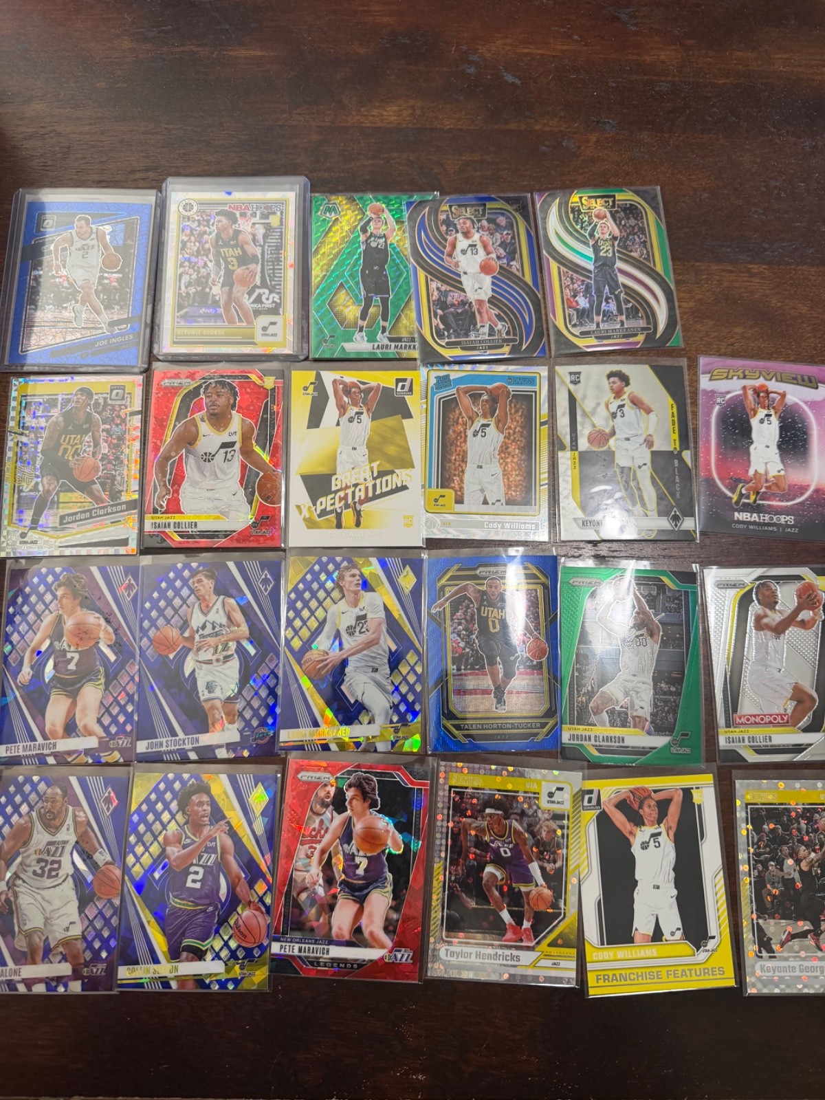 Utah Jazz Basketball Card Lot (23) NBA Cards Mixed Players & Years