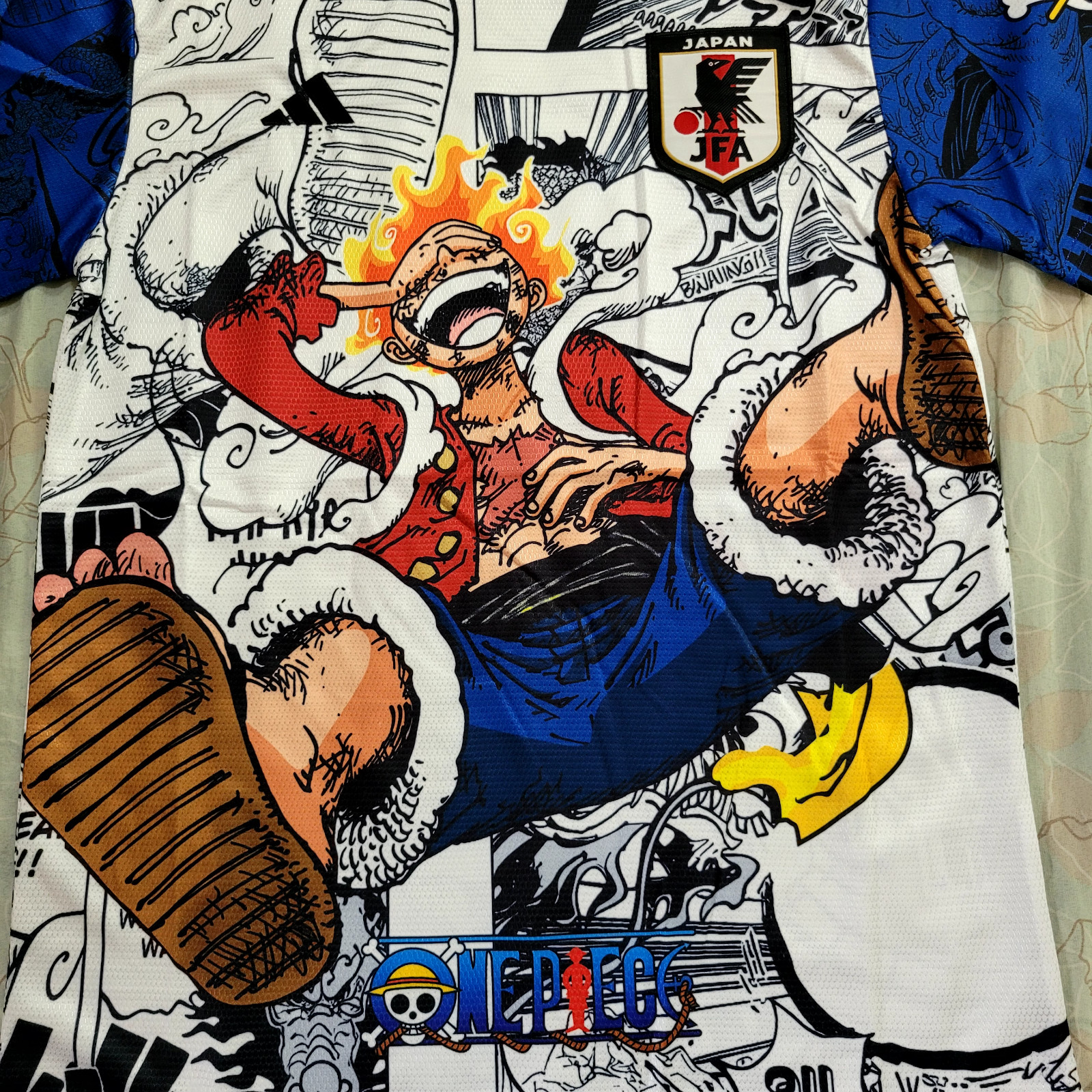 Japan Soccer Jersey One Piece Luffy Anime Gear 5 Concept Edition S,M,L,XL,XXL