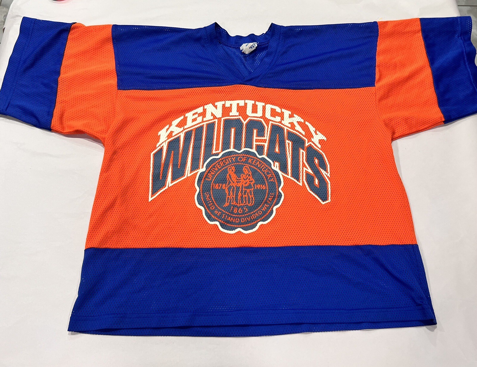 Vintage Kentucky Wildcats UK Jersey Mesh True Fan Orange Blue University College
