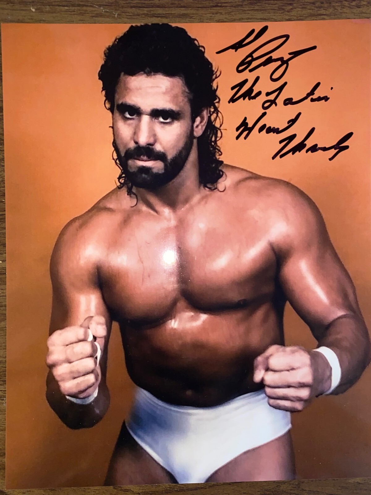 SIGNED AL PEREZ 8×10 PHOTO! WCCW CHAMP! LATIN HEARTHROB! NWA WRESTLING!