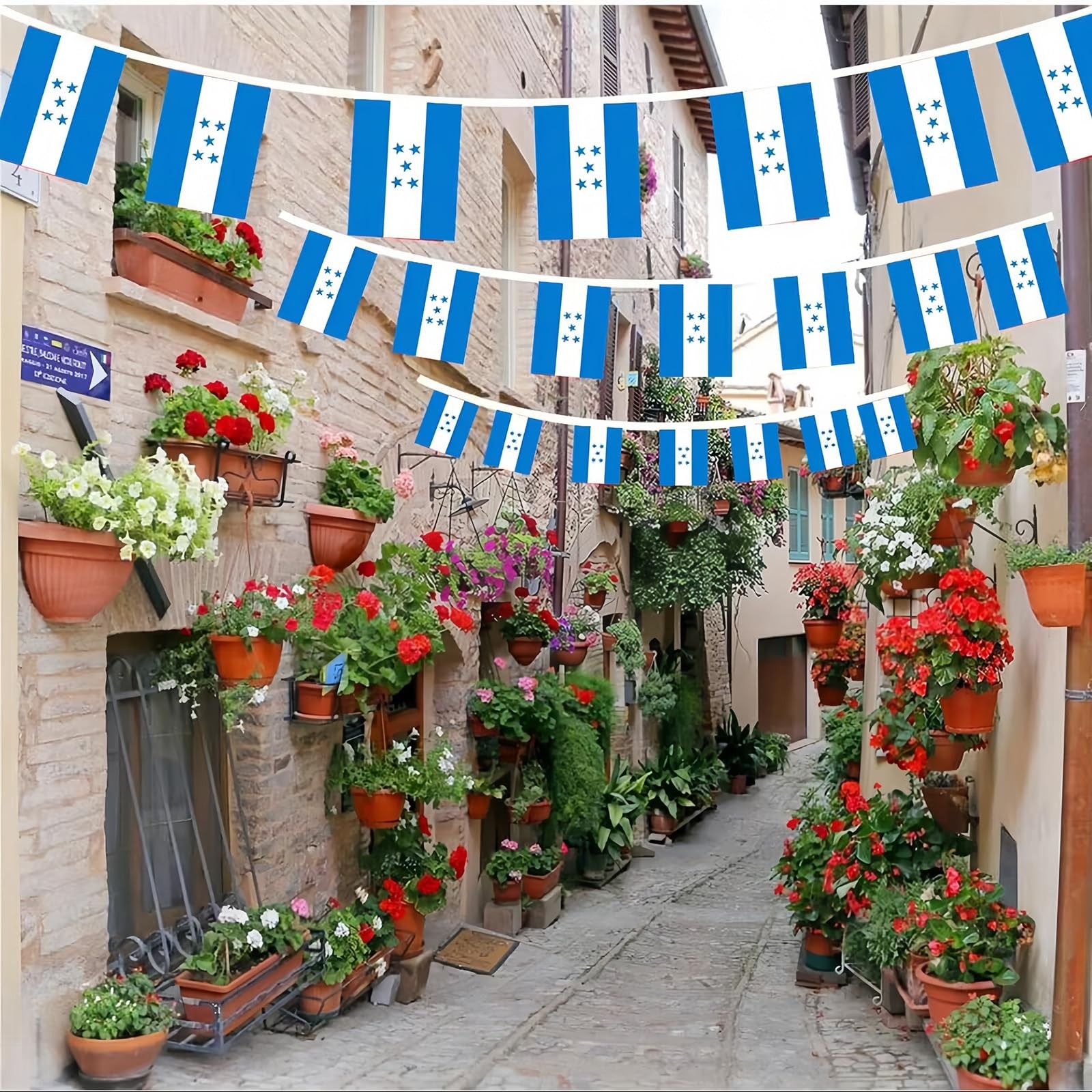 AhfuLife 30 Pcs Honduras String Flags for 5.51×8.26 in-30 Pcs,